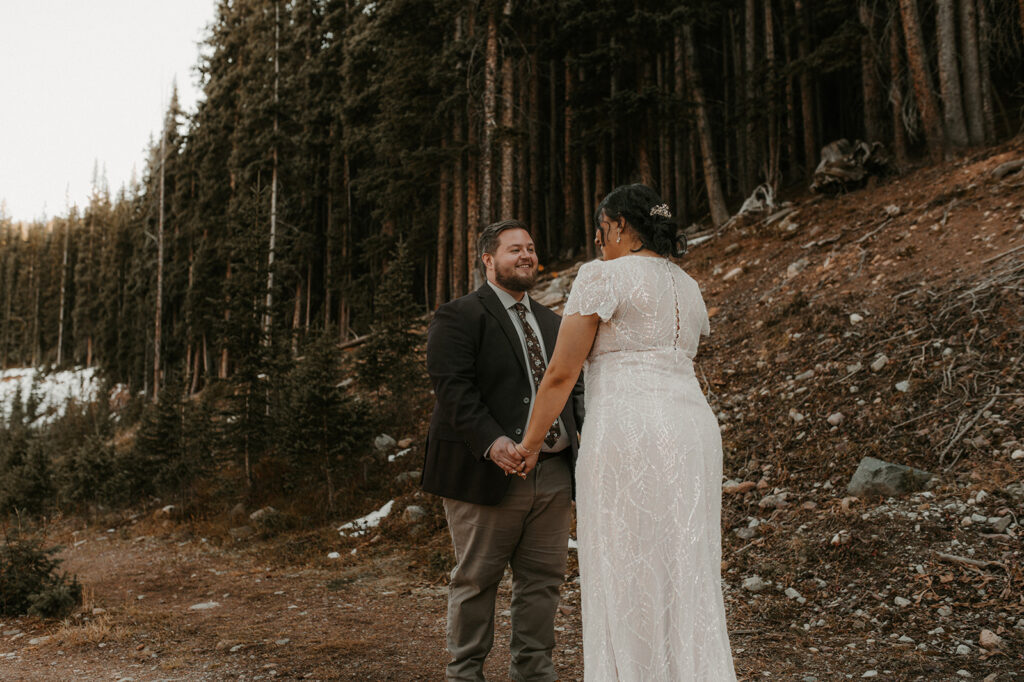 couple at their adventurous elopement in colorado