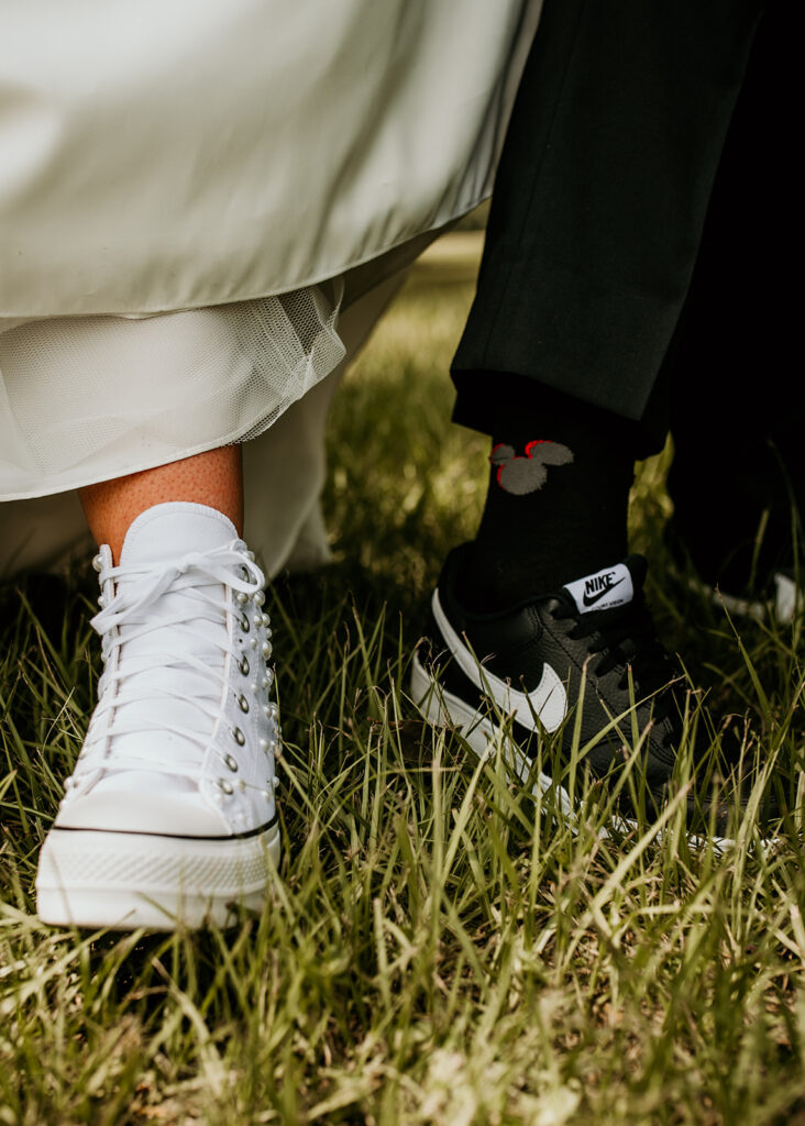 shoes the bride and groom wore for their elegant wedding day 