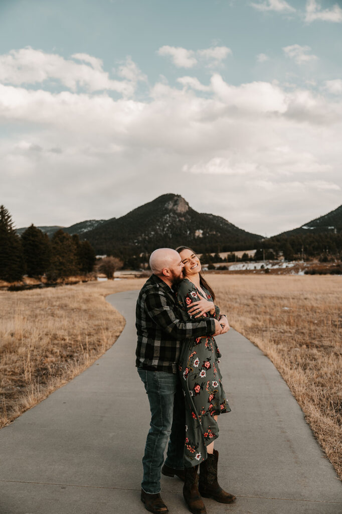 couple at their engagement photoshoot in colorado