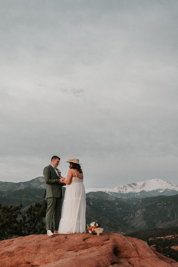 cute couple at their elopement location- Elope in Gardens of the Gods