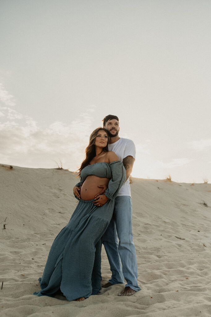 happy couple at their stunning maternity session 