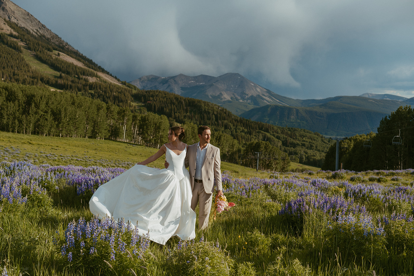 cute couple at their dream elopement in colorado