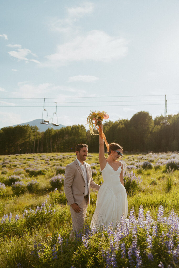 cute golden hour elopement photoshoot