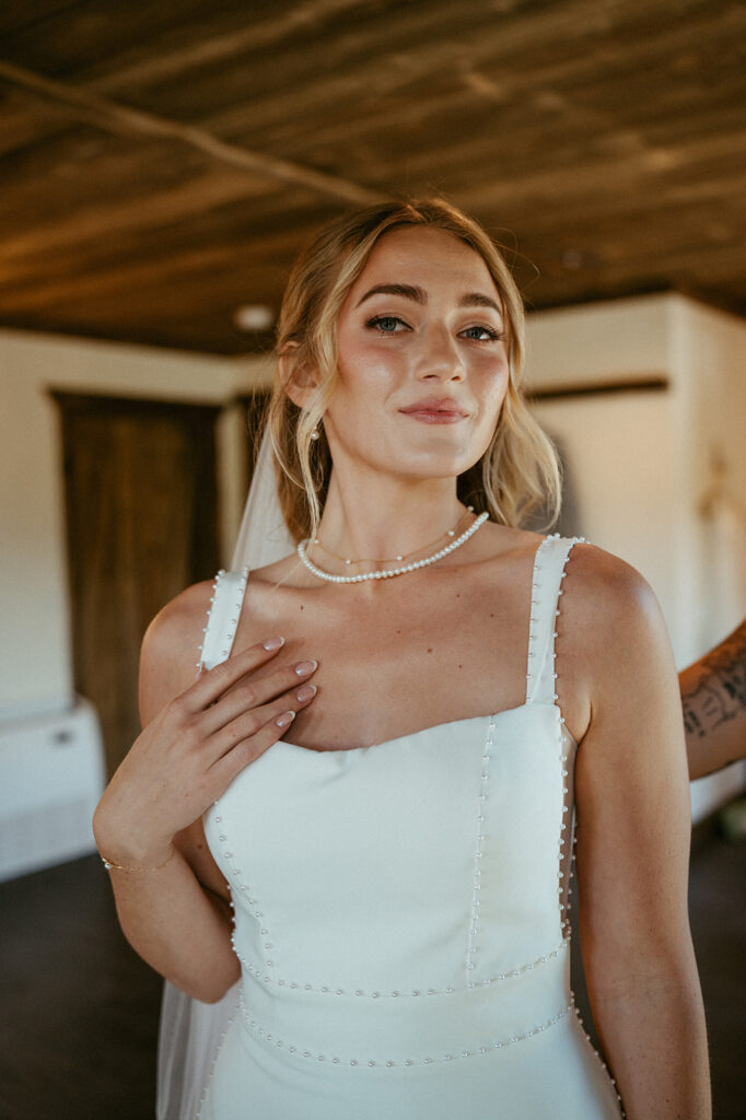 stunning picture of the bride before her ceremony 