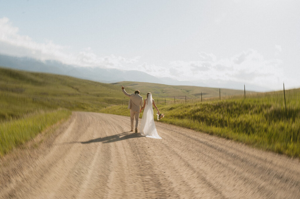 cute couple at their classy western wedding