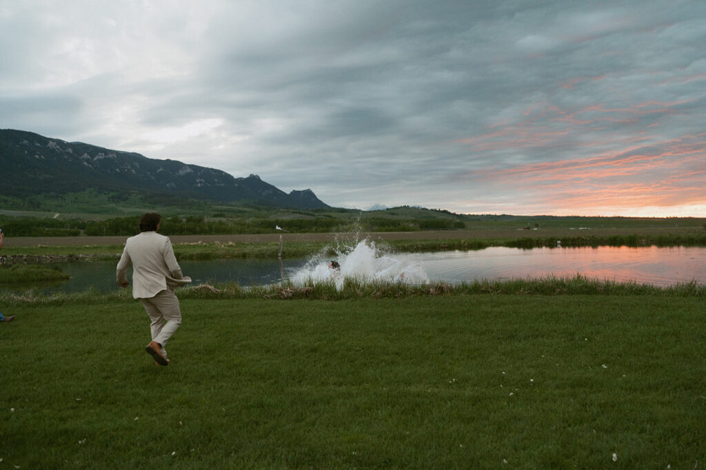 playful moments at the classy western wedding