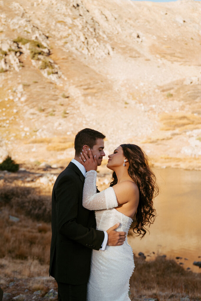 golden hour bridal portraits 