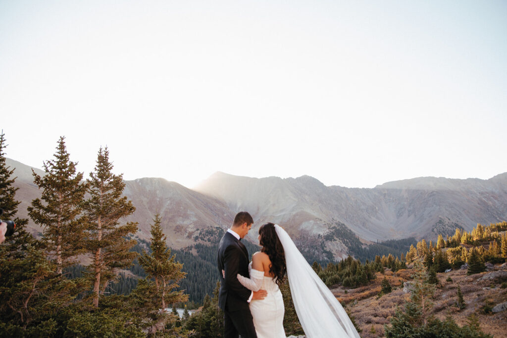 bride and groom at their dream elopement location