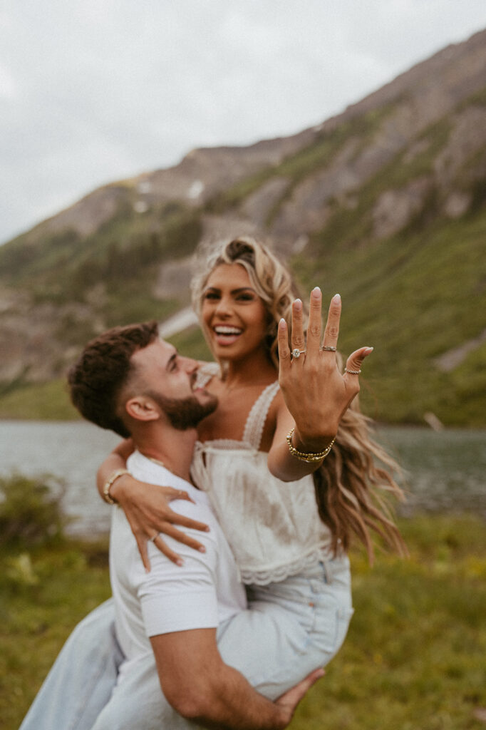 happy couple at their session in colorado 