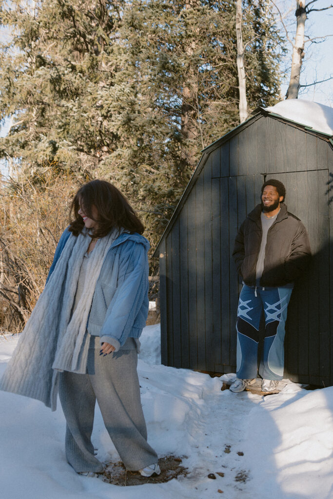 cute couple at their couple photoshoot in colorado