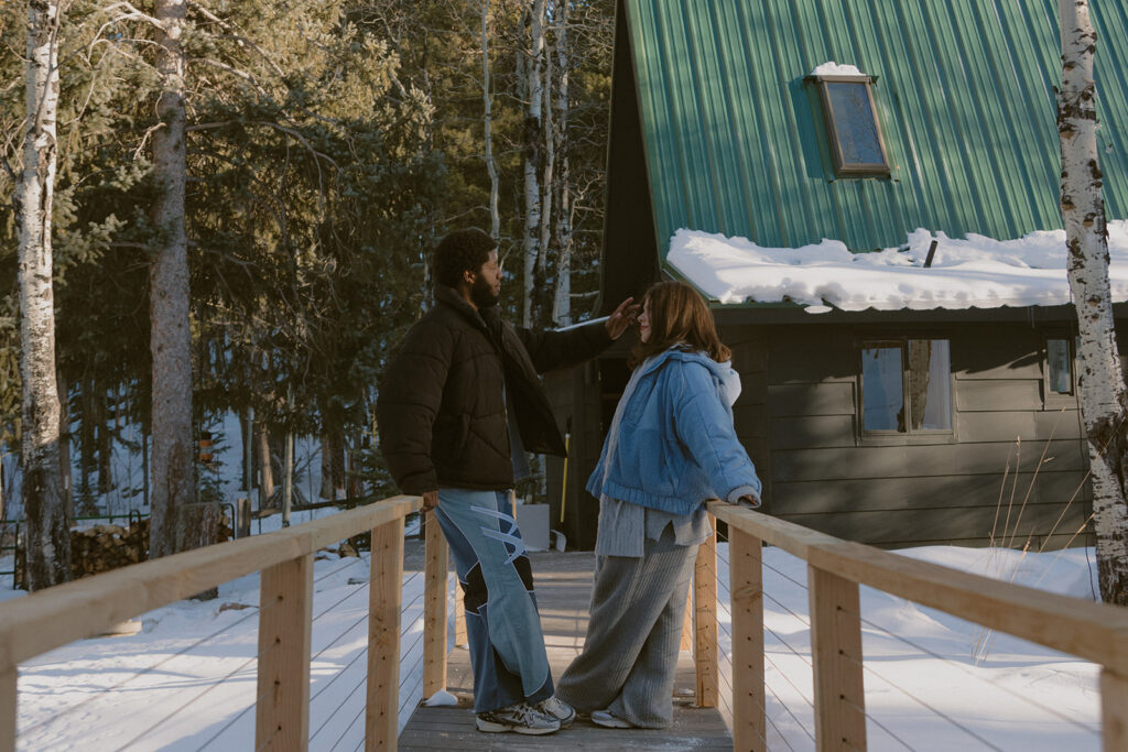 cute couple at their dream photoshoot in colorado