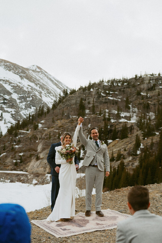 cute couple heading to their reception