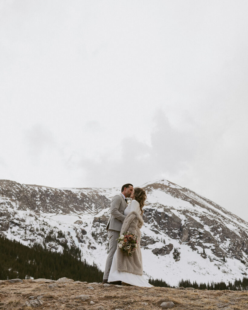 picture of the newlyweds kissing