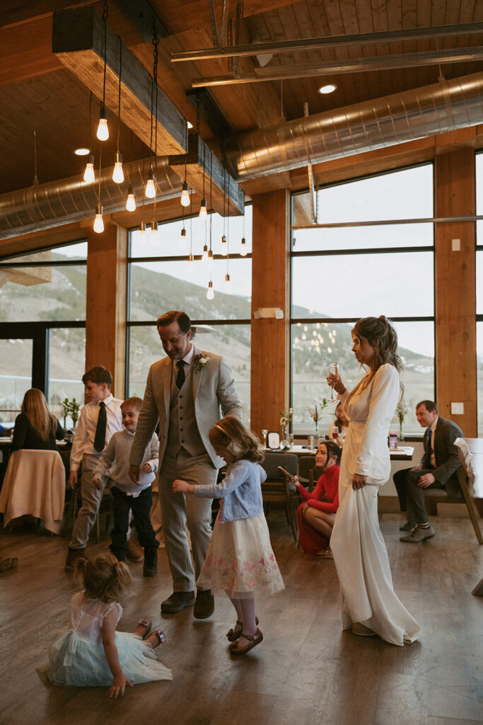 guests having the best time at the reception