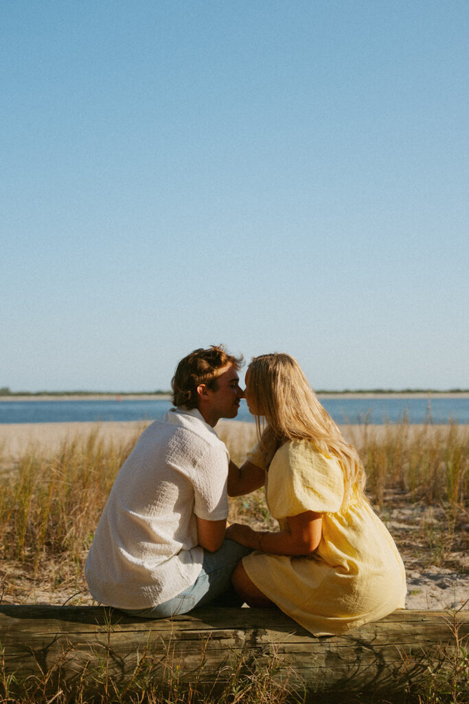 cute couple at their dream beach session