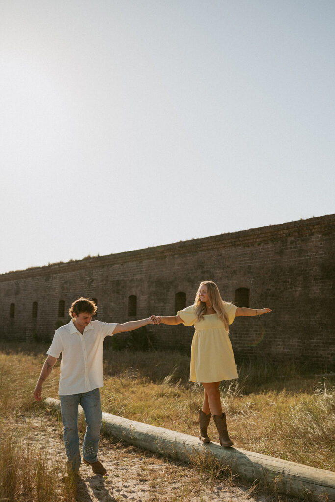 cute couple dancing during their session