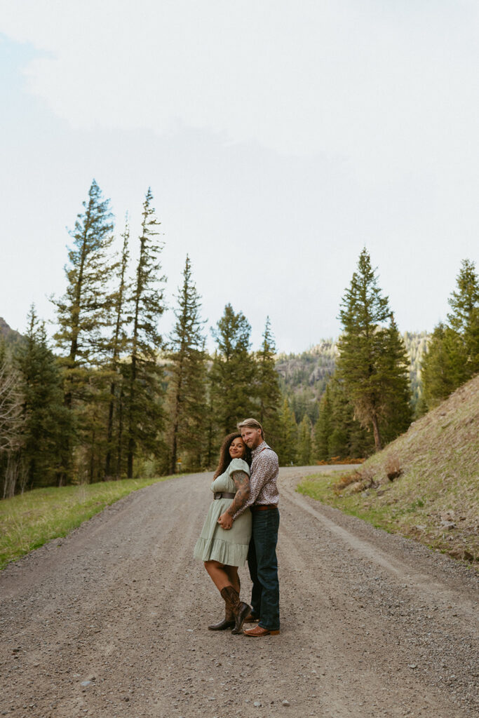 cute picture of the couple hugging during their photo session