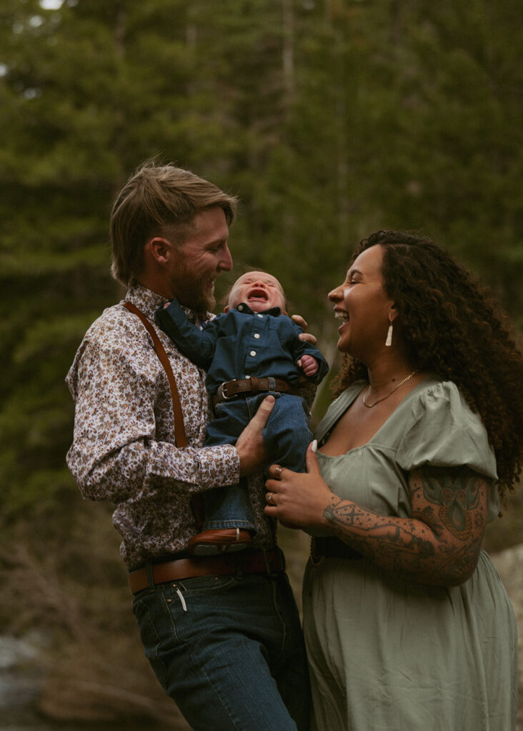 cute couple and their son at their sweet photoshoot