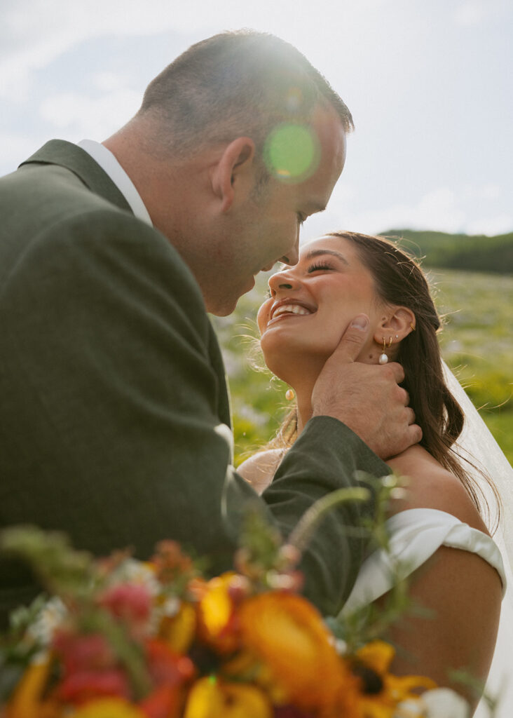 golden hour bridal portraits in colorado