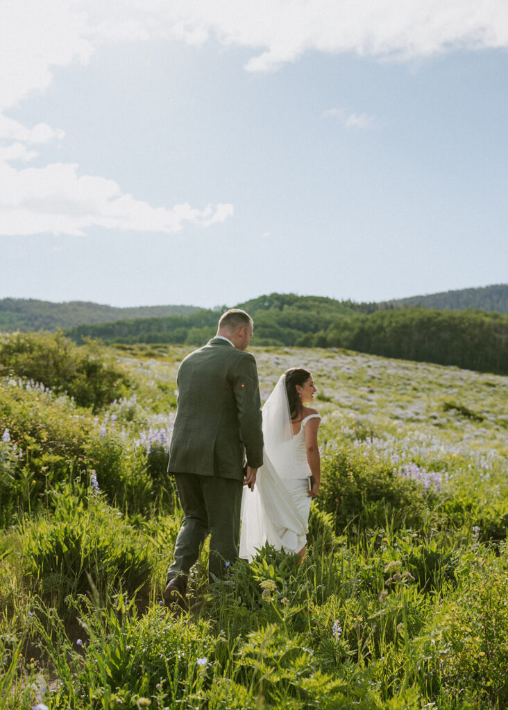 bride and groom at their intimate colorado elopement