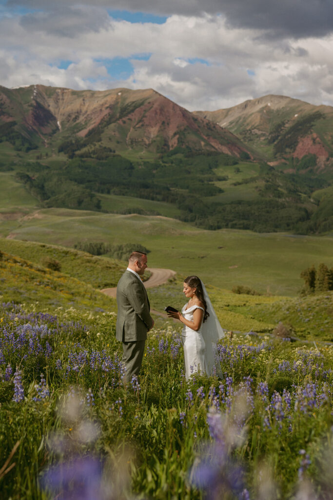 cute picture of the bride and groom exchanging vows