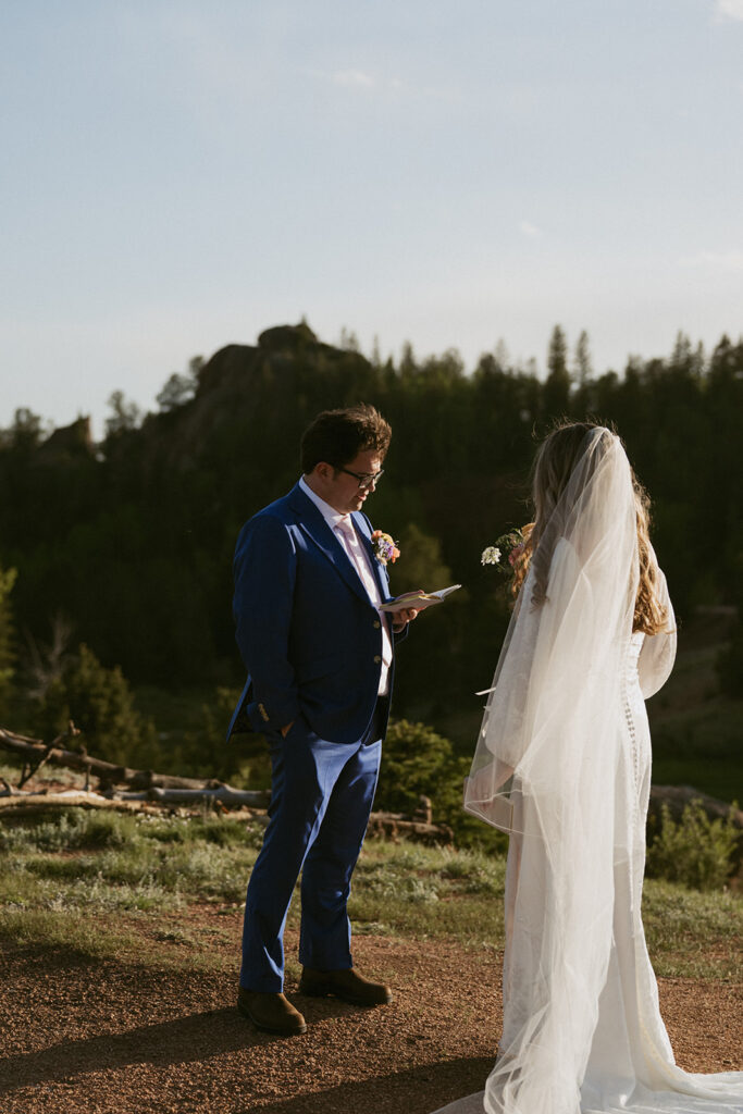 bride and groom emotional at their ceremony