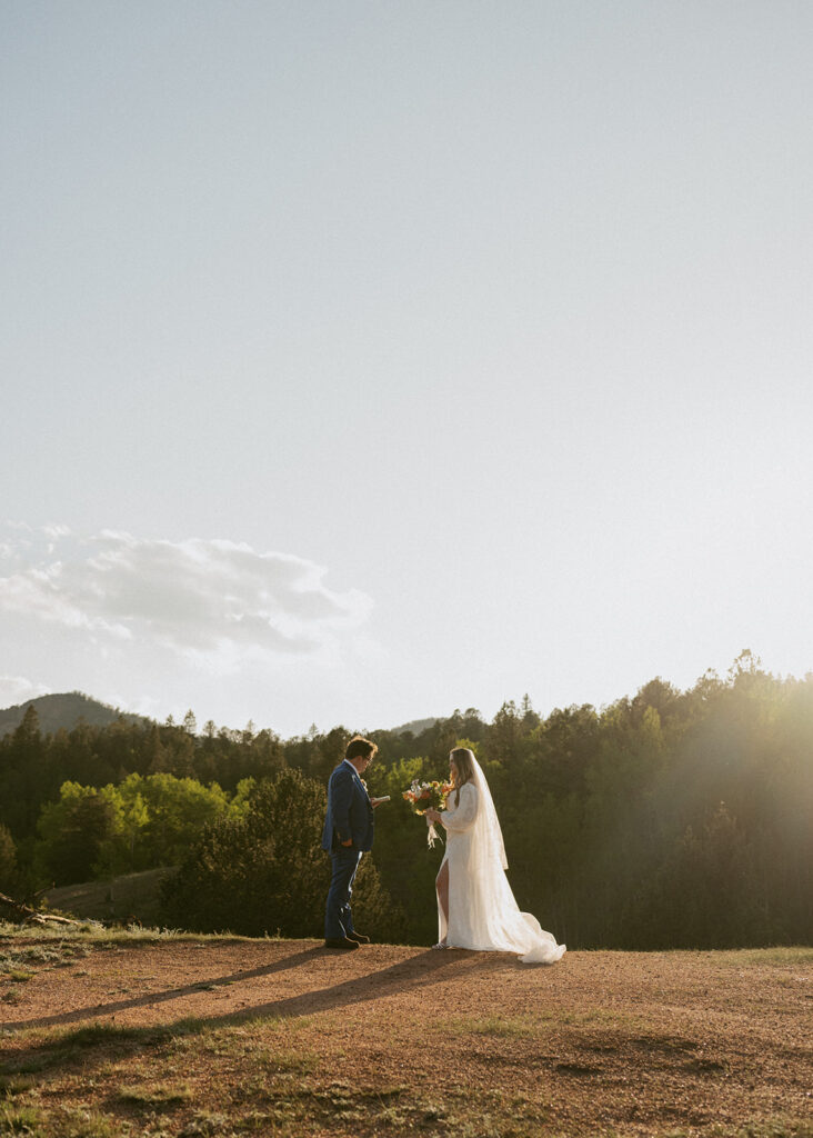 stunning ceremony during golden hour
