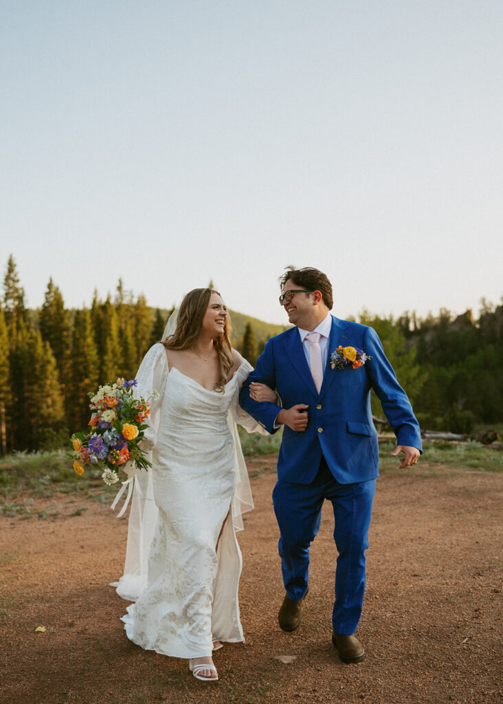 newlyweds at their dream elopement in colorado