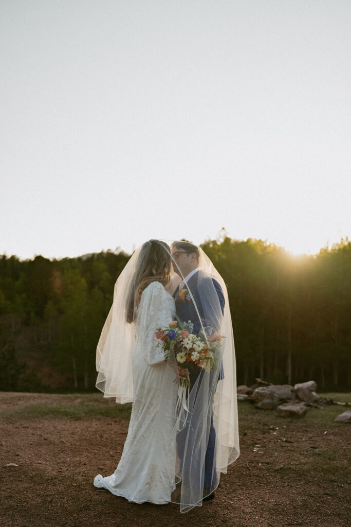 golden hour bridal portraits in colorado