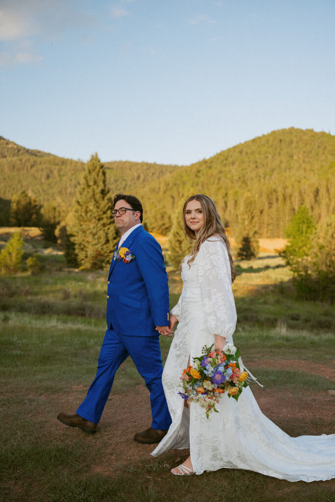 newlyweds at their adventurous colorado elopement