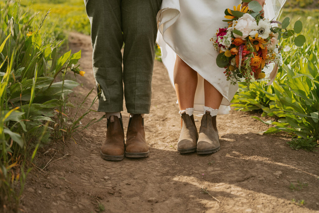 cute picture of the newlyweds at their adventurous elopement