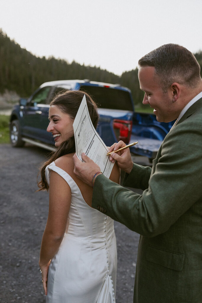 happy couple at their dream elopement
