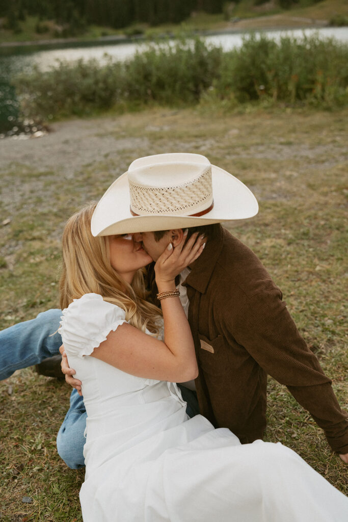 cute couple at their western couple session