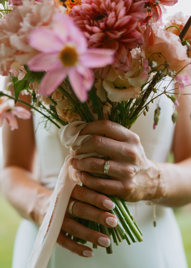 stunning picture of the brides wedding bouquet 