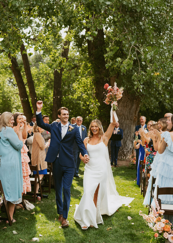 cute couple heading to their reception