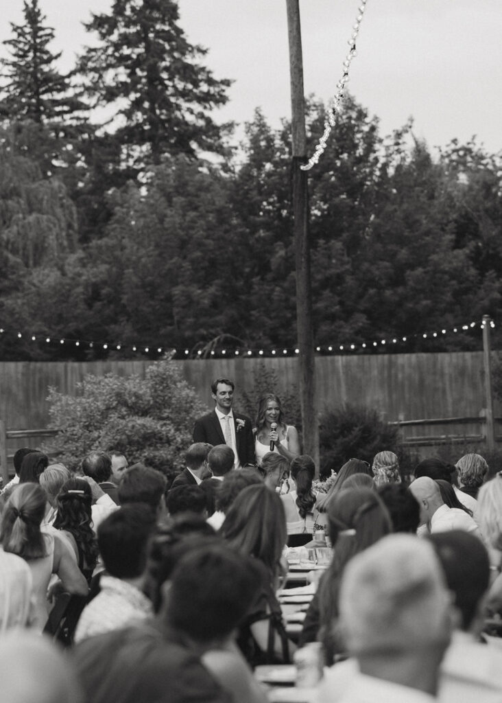 happy couple at their wedding reception