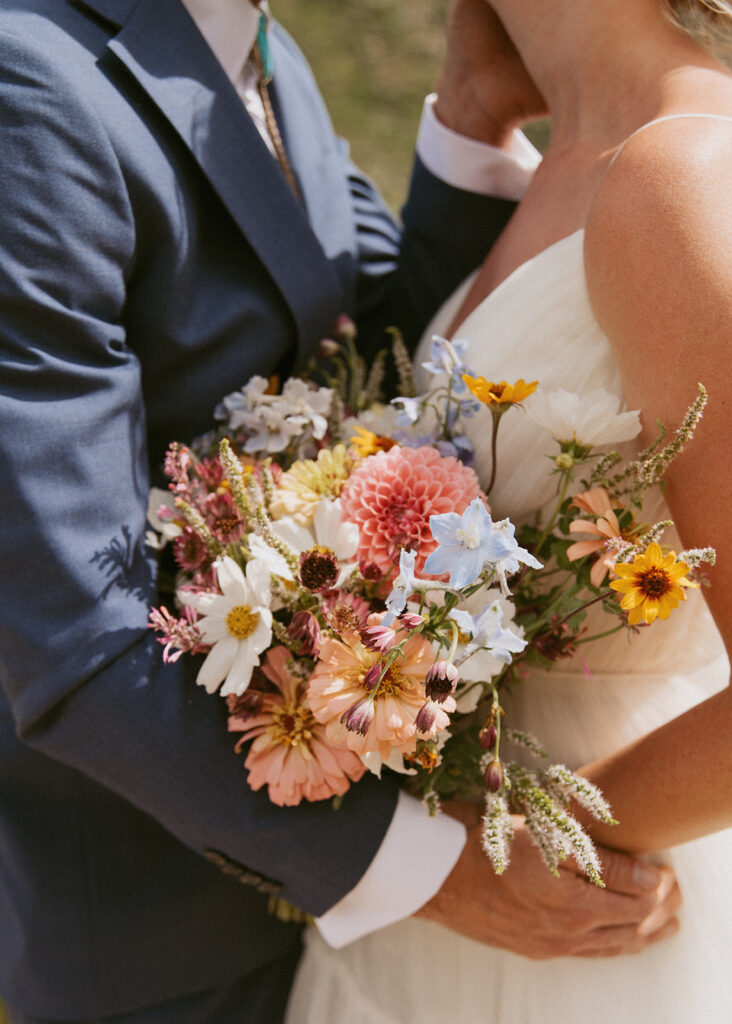 stunning closeup shot of the wedding bouquet