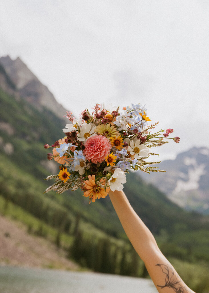 colorful wedding bouquet 