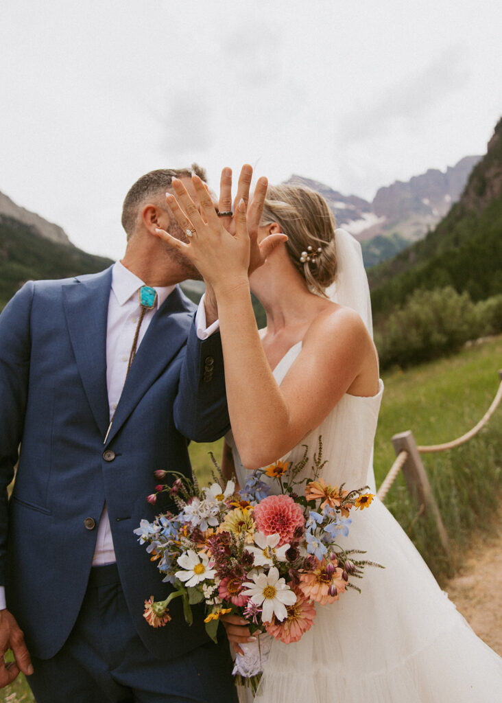 adorable picture of the bride and groom