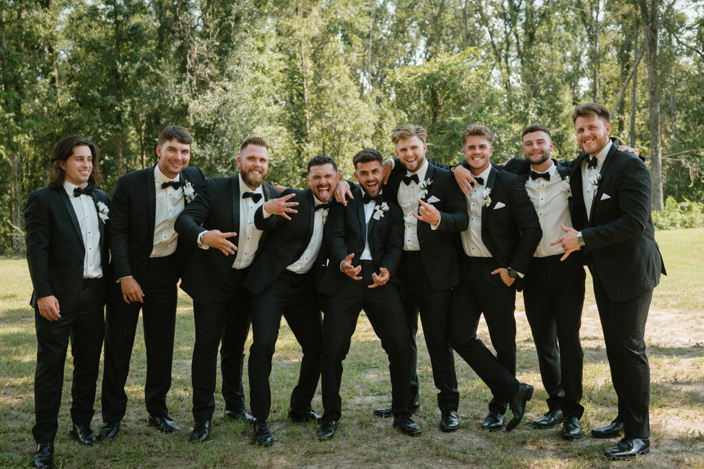 Portrait of the groom and his friends