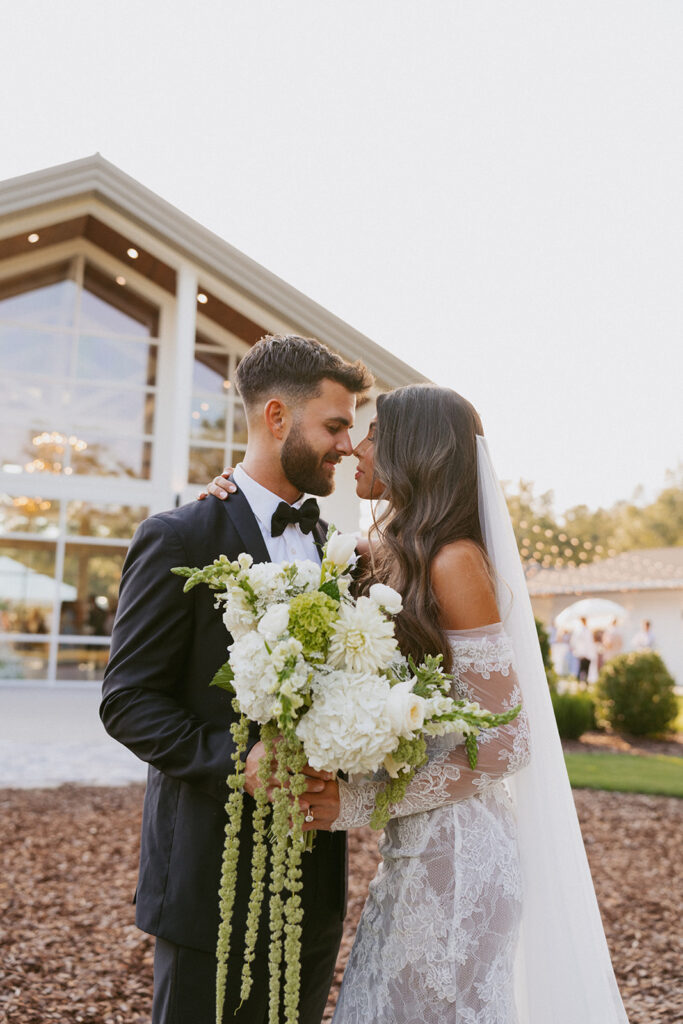 Cute picture of the bride and groom