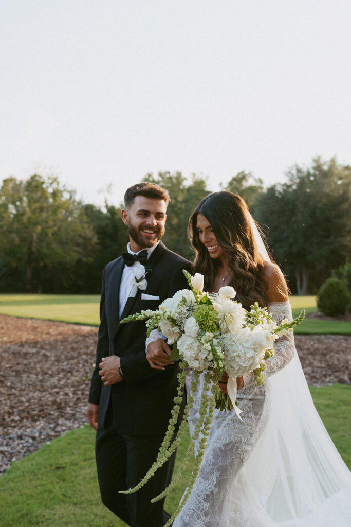 Golden hour bridal portraits