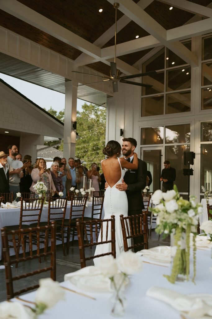 Newly married couple at their first dance