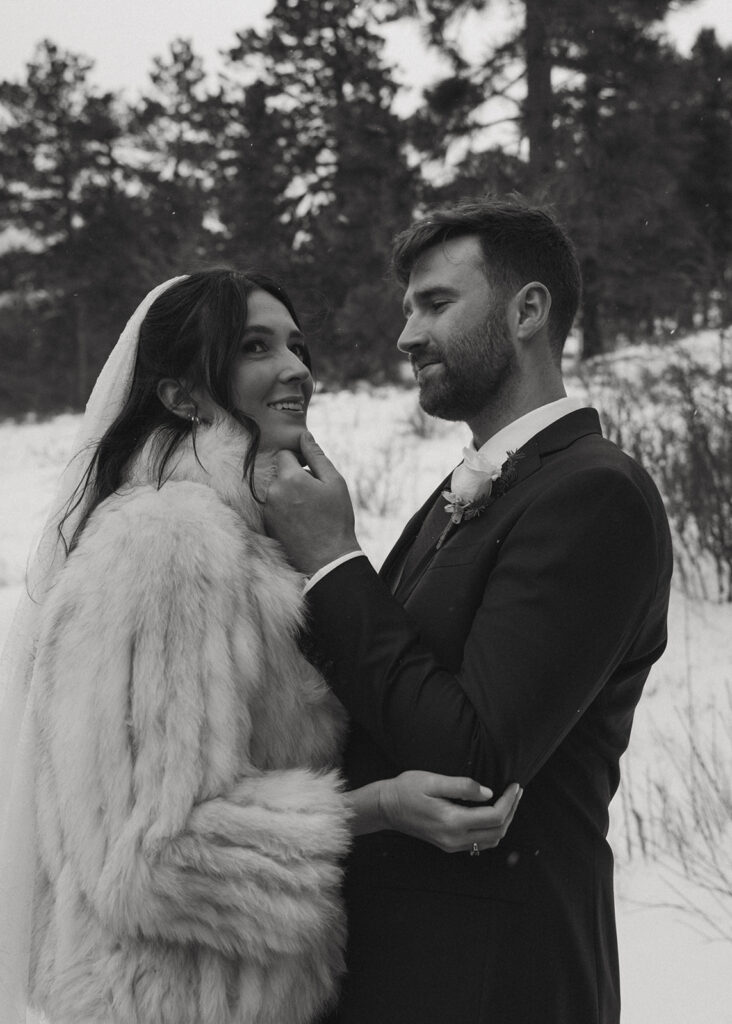 stunning picture of the bride and groom before their ceremony