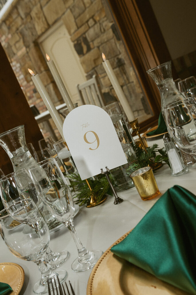 beautiful details at the wedding reception