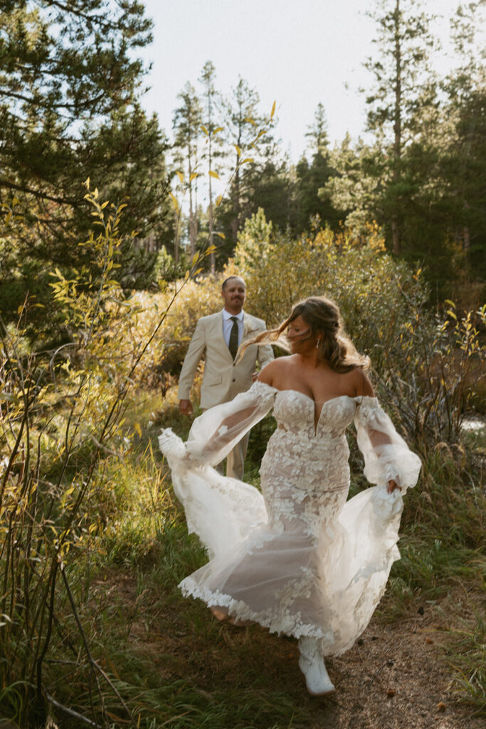 cute picture of the newlyweds at their dream elopement