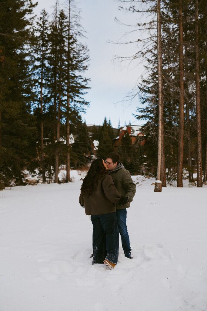 cute picture of the couple hugging during their photoshoot