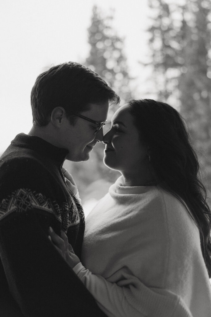 couple kissing during their portraits