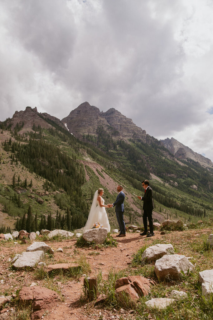 bride and groom at their dream elopement ceremony
