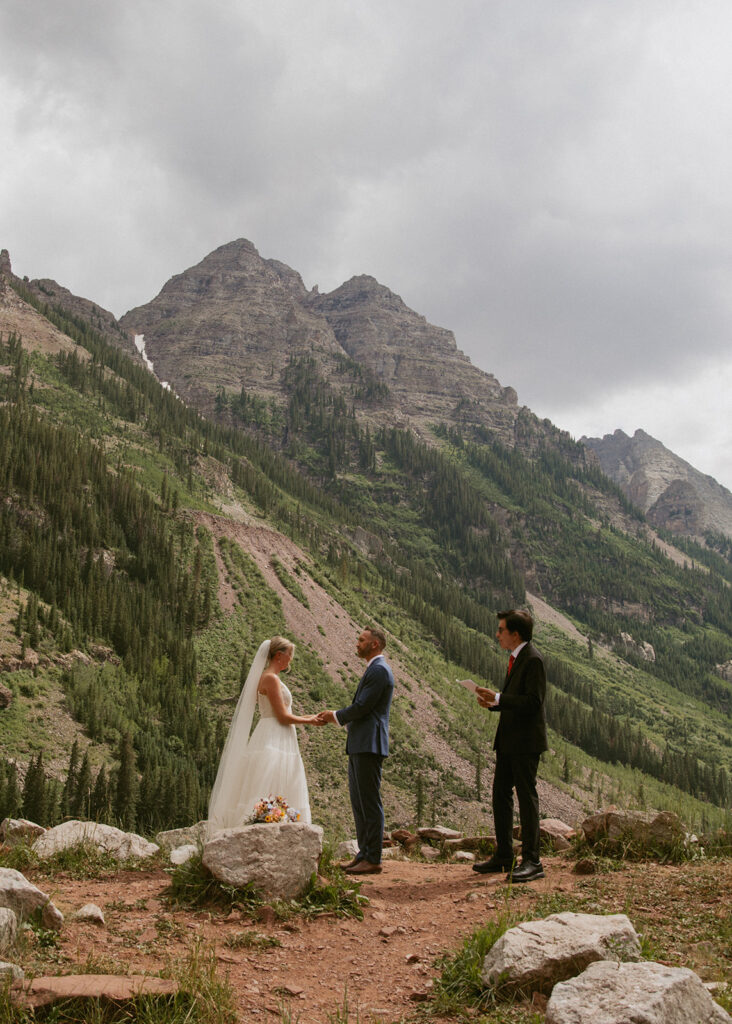 cute picture of the bride and groom at their dream elopement
